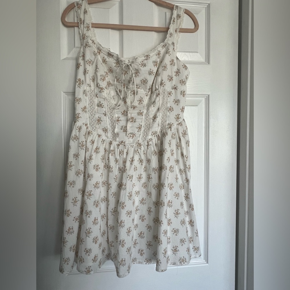 Floral Lace-Up Dress
